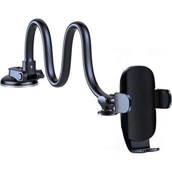 13" Gooseneck Car Phone Mount Windshield & Dashboard Holder with Strong Suction Cup