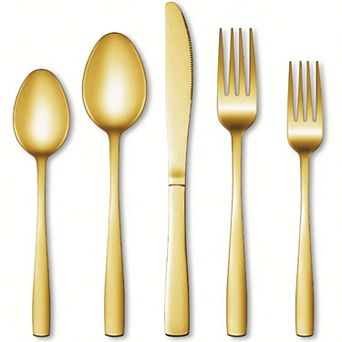 20 pc Silverware Set, Stainless Flatware Set for 4, Mirror Polished, Dishwasher Safe