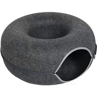 Tunnel Nest, Donut Nest, Fun Ventilation Peep Hole, Detachable Zipper Cat Bed, Felt Washable