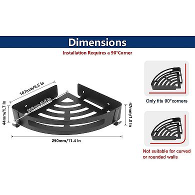 Bathroom Shower Caddy 2 Pack, No Drill 304 Stainless Steel Shower Organizer with 2 Hooks