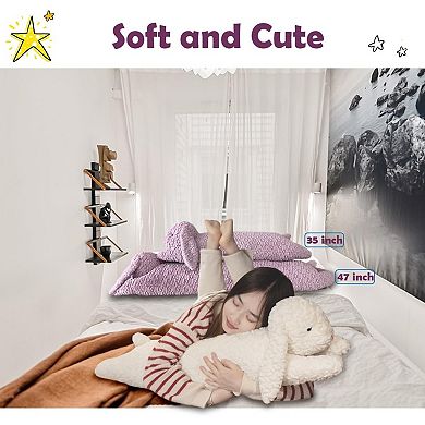 35 Inch Rabbit Plush Pillow, Rabbit Stuffed Animal, Rabbit Plush Long Body Pillow