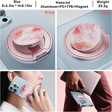 Magnetic Phone Ring Holder for MagSafe, Magnetic Phone Grip, Phone Finger Ring Stand, Pink