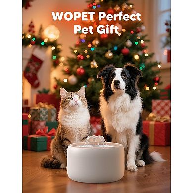 Cat Water Fountain W03 Lite,3L/101oz Ceramic Pet Fountain,Automatic Water Fountain