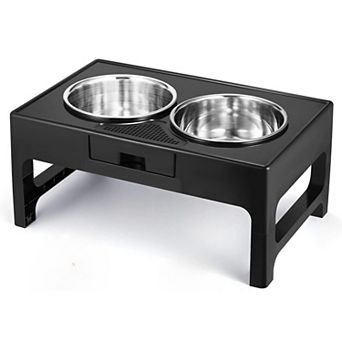 Elevated Dog Bowls, Stainless Steel Raised Dog Deep Bowl with Adjustable Stand
