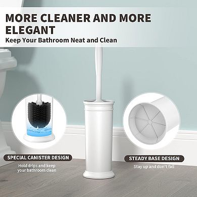 Toilet Brush, Toilet Bowl Brush, Extra Long Handle and Covered Holder