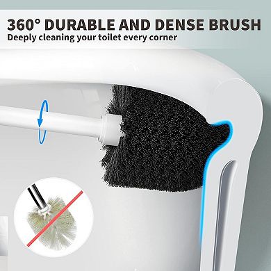 Toilet Brush, Toilet Bowl Brush, Extra Long Handle and Covered Holder