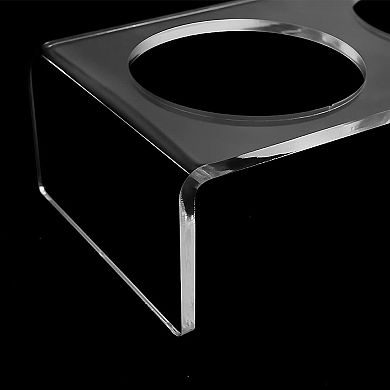 Acrylic Elevated Dog Cat Bowls Pet Feeder Double Bowl Raised Stand Comes with 4 Bowls