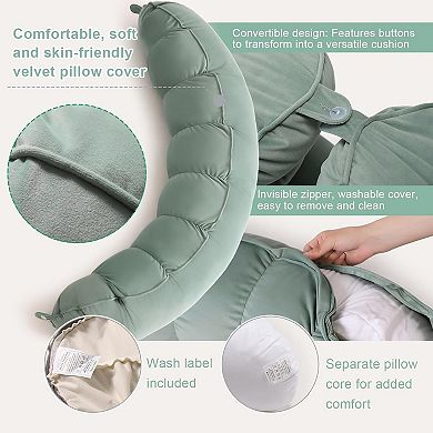 47" Long Round Body Pillow for Adults, Bolster Pillow for Sleeping, Soft Supportive Pillow