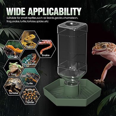 Reptile Water Dispenser-Bearded Dragon Water Bowl Small Water Dish for Tortoise