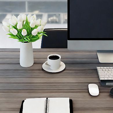 20 Pcs White Artificial Tulips - Realistic, Flexible, Maintenance-Free Decor