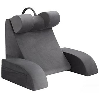 19" Reading Pillow for Sitting in Bed Adult, Back Pillow, Backrest Pillow with Arms