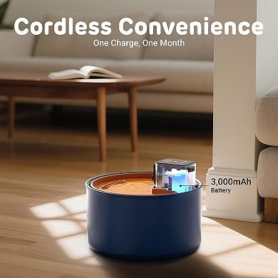 Ceramic Cat Water Fountain, 3.5L/118oz Cordless Pet Water Dispenser with 3 Water Modes