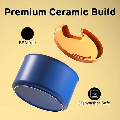 Ceramic Cat Water Fountain, 3.5L/118oz Cordless Pet Water Dispenser with 3 Water Modes