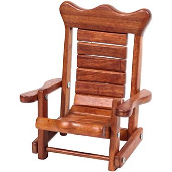 Wooden Rocking Chair Phone Holder Stand Handmade Solid Wood Cell Phone Stand for Desk