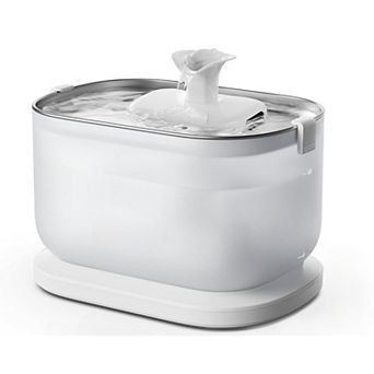 Cat Water Fountain, Cat Fountain Indoor Stainless Steel Tray, 2.5L/84oz Wireless Pump