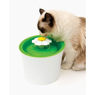 Catit LED Flower Fountain with Triple Action Filter, Cat Drinking Water Fountain, 3 L