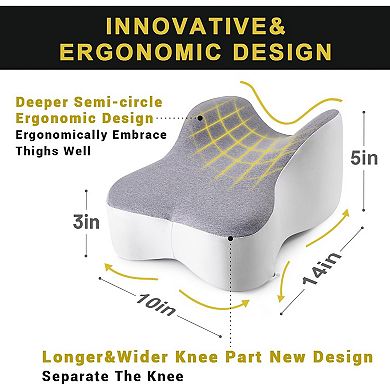 14” Knee Pillow for Side Sleeper Fully Support Thighs and Knees for Required Knee Separation