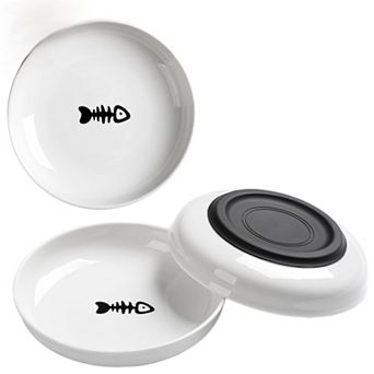 3 Pack No Spill Cat Bowls,Cat Food Bowl,Anti Whisker Fatigue Healthy Set