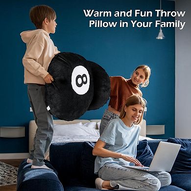 8 Ball Throw Pillow, 14" Decorative Pillows Throw Cushion Home Decoration Plush Sporty Design