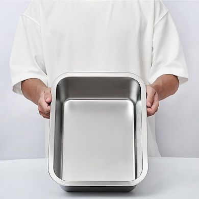 1.8 Gallons Large Dog Bowl Food Grade Stainless Steel Pan, Dishwasher Safe