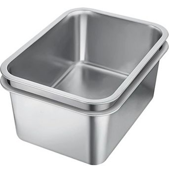 2 pc 3 Gallons Extra Large Dog Water Bowl, Durable Reusable Stainless Steel Dog Bowl