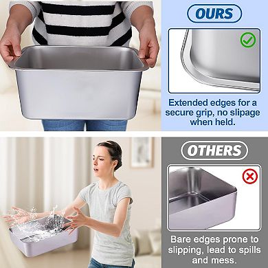 2 Pcs 3 Gallons Extra Large Dog Water Bowl, Durable Reusable Stainless Steel Dog Bowl