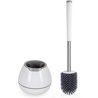 Toilet Brush and Holder Set, Silicone Toilet Bowl Cleaner Brush, with Tweezersa
