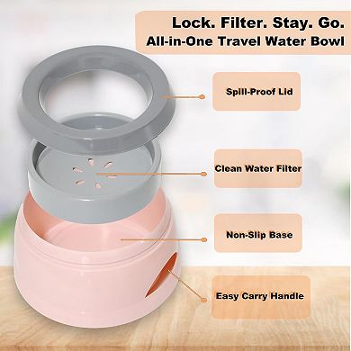 25oz Dog Water Bowl for Small/Medium Pets Spill-Proof and No-Splash Slow Drinking