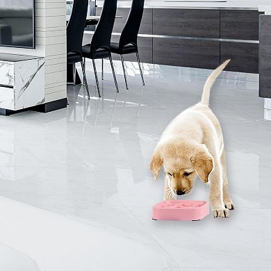 2 Pack Slow Feeder Bowls - Small Breed, Pink Silicone, Slow Down Eating Speed