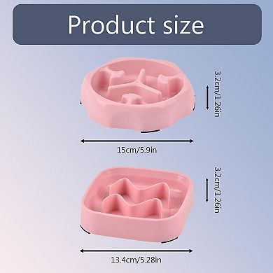 2 Pack Slow Feeder Bowls - Small Breed, Pink Silicone, Slow Down Eating Speed