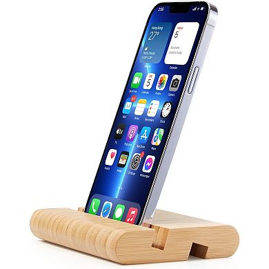 Bamboo Cell Phone Stand Wooden Tablet Stand, Phone Holder Desk Tablet Holder Mobile Stand