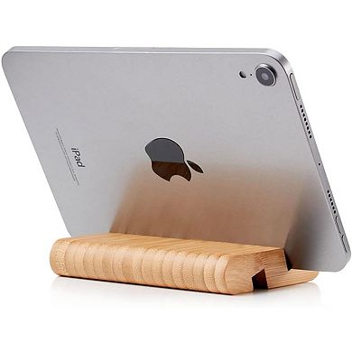 Bamboo Cell Phone Stand Wooden Tablet Stand, Phone Holder Desk Tablet Holder Mobile Stand