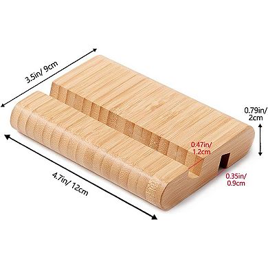 Bamboo Cell Phone Stand Wooden Tablet Stand, Phone Holder Desk Tablet Holder Mobile Stand