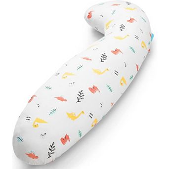 35" Contour Cooling Cute Body Pillow, Child Hug Pillow, Washable Cotton Dinasour Pillow Cover