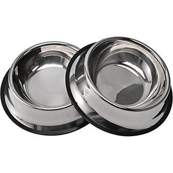 2Packs Stainless Steel Dog Bowl with Anti-Skid Rubber Base for Small/Medium/Large Pet (26oz)