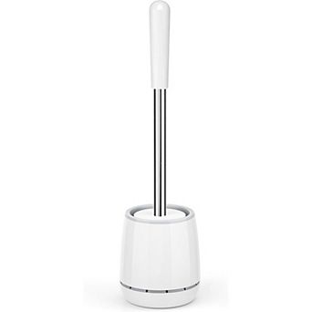 Toilet Brush and Holder with Stainless Steel Handle, Space Saving, Durable Bristles
