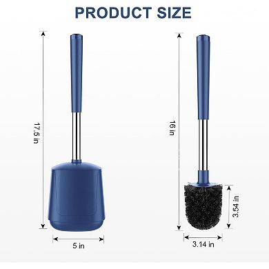 Toilet Brush and Holder, Self Closing Lid Toilet Bowl Brushes Holder