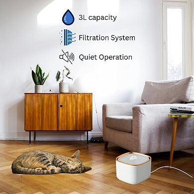 Cat Water Fountain, 3L Automatic Pet Water Dispenser for Cats, Ultra-Quiet Motor