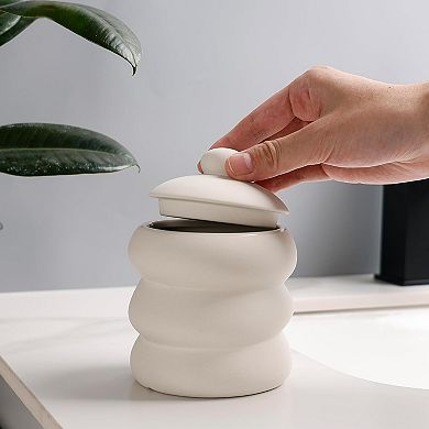 Bathroom Ceramic Accessory Set 5PCS, Irregular Shape, Home Apartment Minimalist Decor