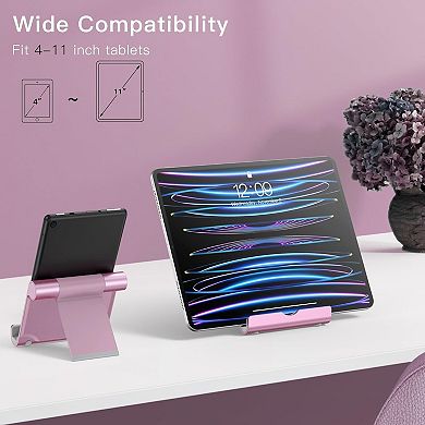 Tablet Stand, Adjustable Portable Desktop Holder, Foldable Dock