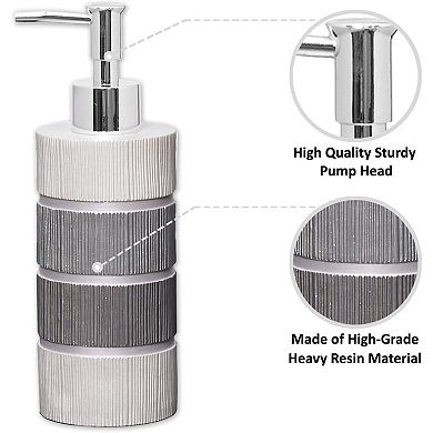 4pc Modern Bathroom Accessories Set, Luxury Contemporary Grey Decor Unique Design