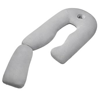 U-Shaped Full Body Pillow, 51-Inch Cooling Pregnancy Pillow with Ear Piercing Desig