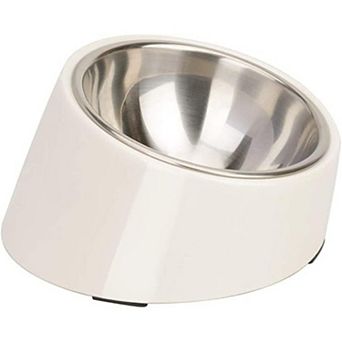 15° Slanted Bowl for Dogs and Cats, Tilted Angle Bulldog Bowl Dog Feeder, S/0.5 cup