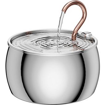 Water Fountain Stainless Steel,2.5L/84oz Gooseneck Kitty Cat Fountain for Drinking Spout