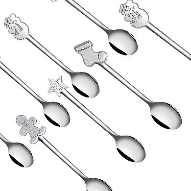 16 Pack Christmas Mini Spoons Set Stainless Steel Spoon for Coffee Tea Soup Sugar Dessert