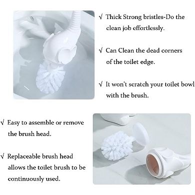 Toilet Brush and Holder Set, Modern Ceramic Style, Cute, Non-Scratch, Space-Saving