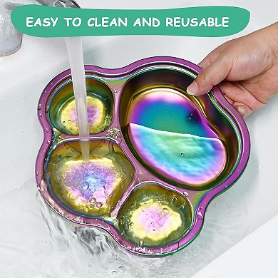 Stainless Steel Dinner Set - Plate Spoon&Fork, Cat-paw shape, Toxin Free, BPA Free