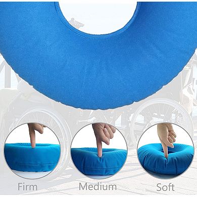 15" Donut Pillow, Inflatable Donut Cushion for Tailbone Pain,Hemorrhoid Seat Cushion