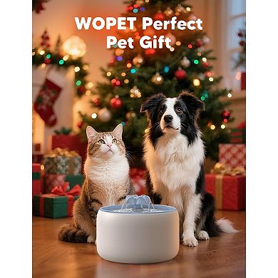 Ceramic Cat Water Fountain,3L/101oz Ceramic Pet Fountain,Automatic Water Fountain