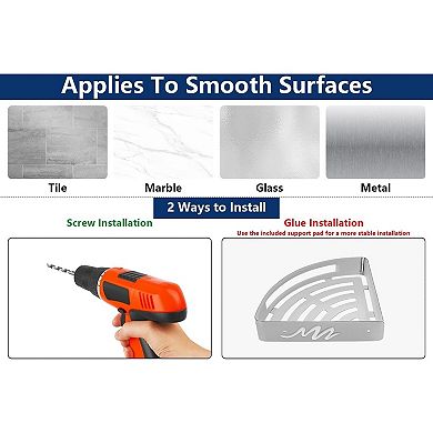 Bathroom Shower Caddy 2 Pack, No Drill 304 Stainless Steel Shower Organizer